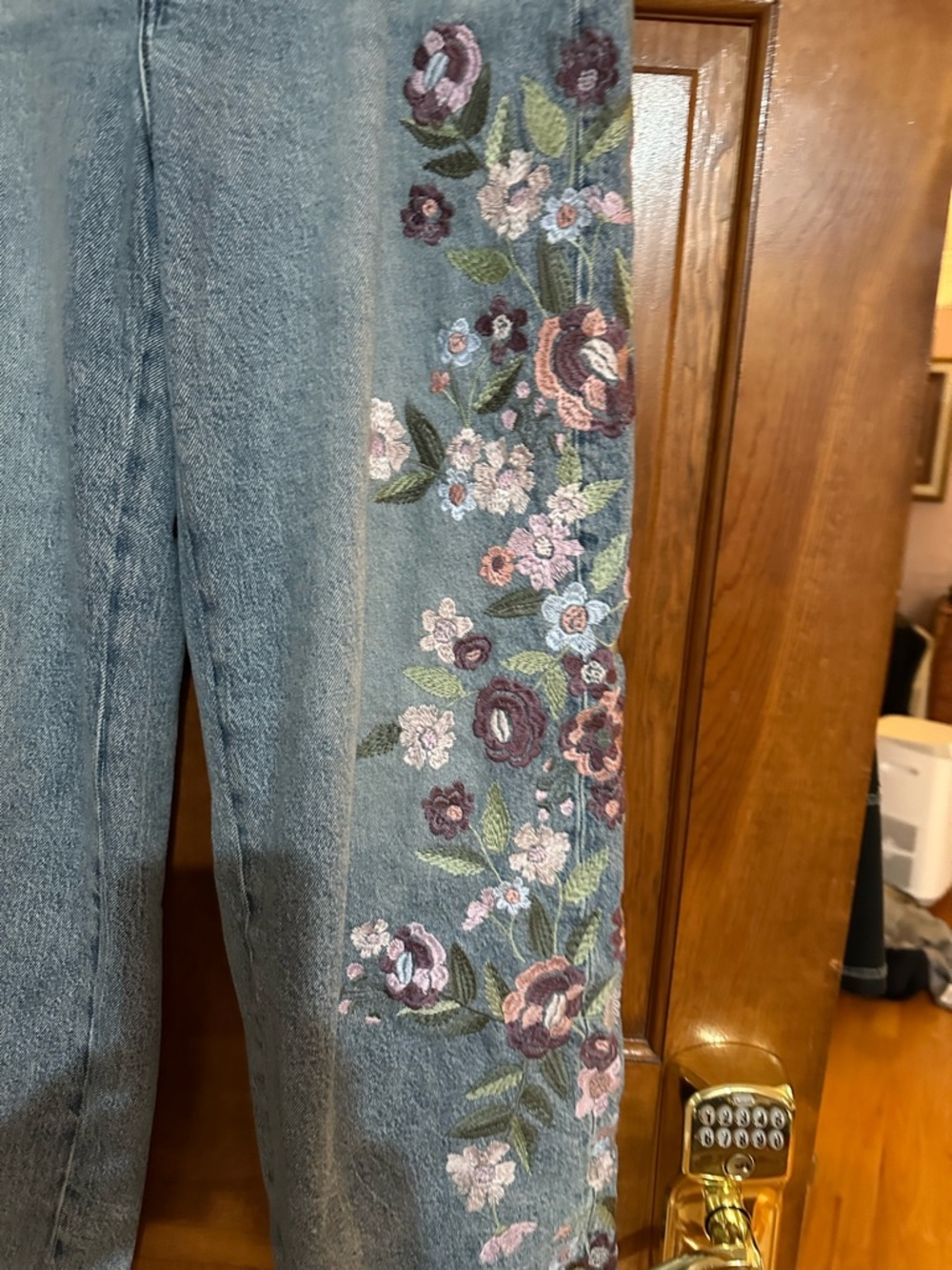 Lucky Brand Light Blue Embroidered Flare Jeans - Picture 3 of 8